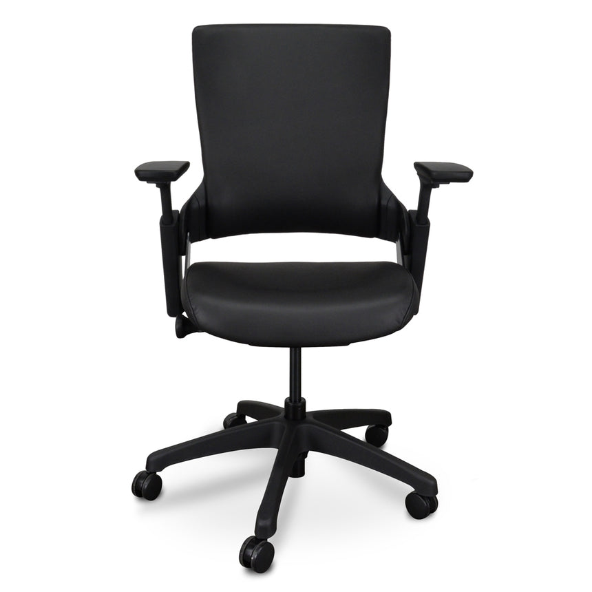 OC2151-UN-HD2155-UN Ergonomic Leather Office Chair With Head Rest - Black