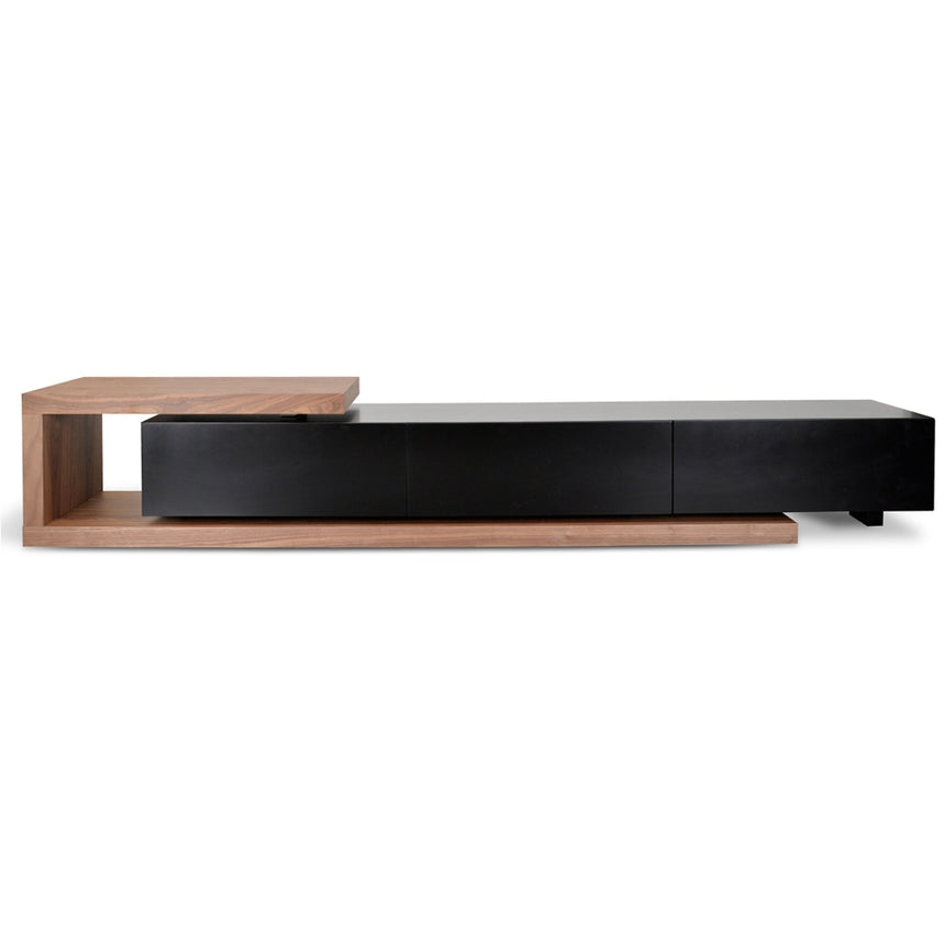 CTV1138-BB Extendable TV Entertainment Unit - Walnut - Black matt