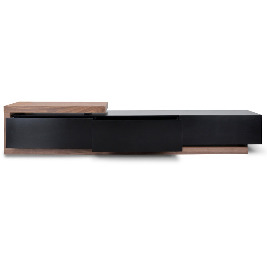 CTV1138-BB Extendable TV Entertainment Unit - Walnut - Black matt