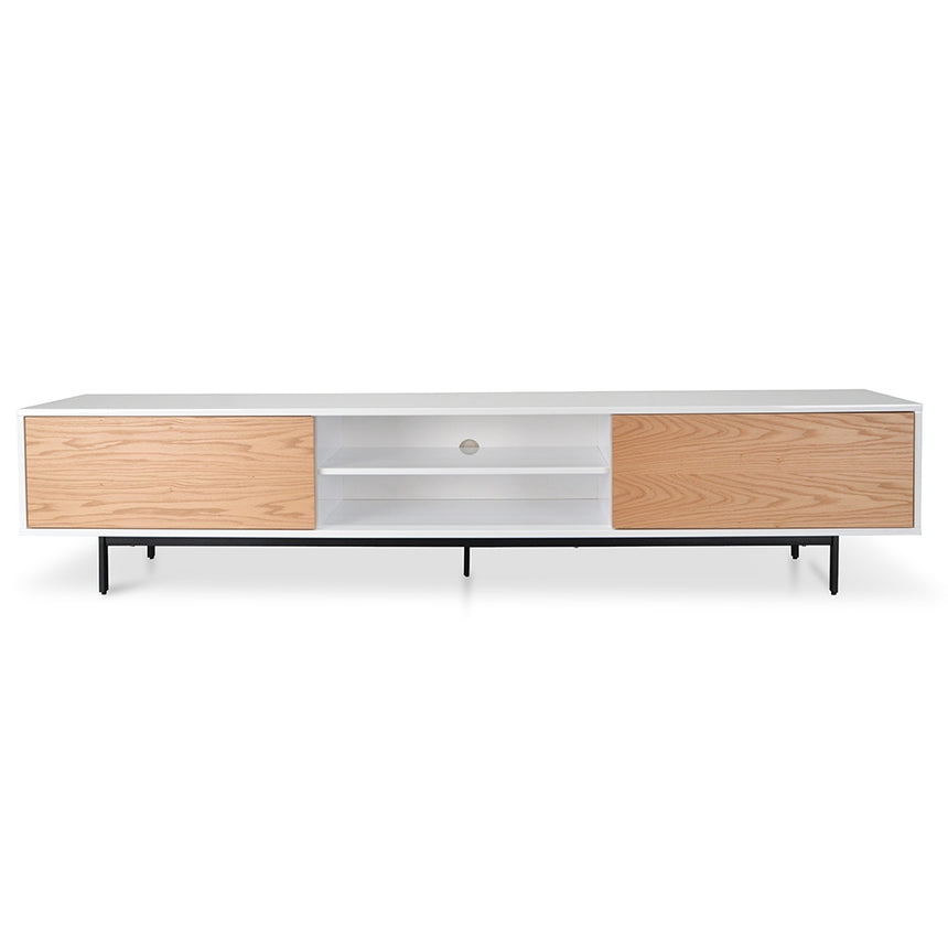 CTV839-DW TV Unit With Black Drawers - Natural