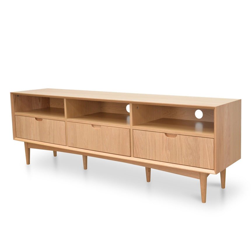 CTV839-DW TV Unit With Black Drawers - Natural