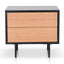 CST2149-CN Bedside Table - Natural Oak - Matt Black - Last one