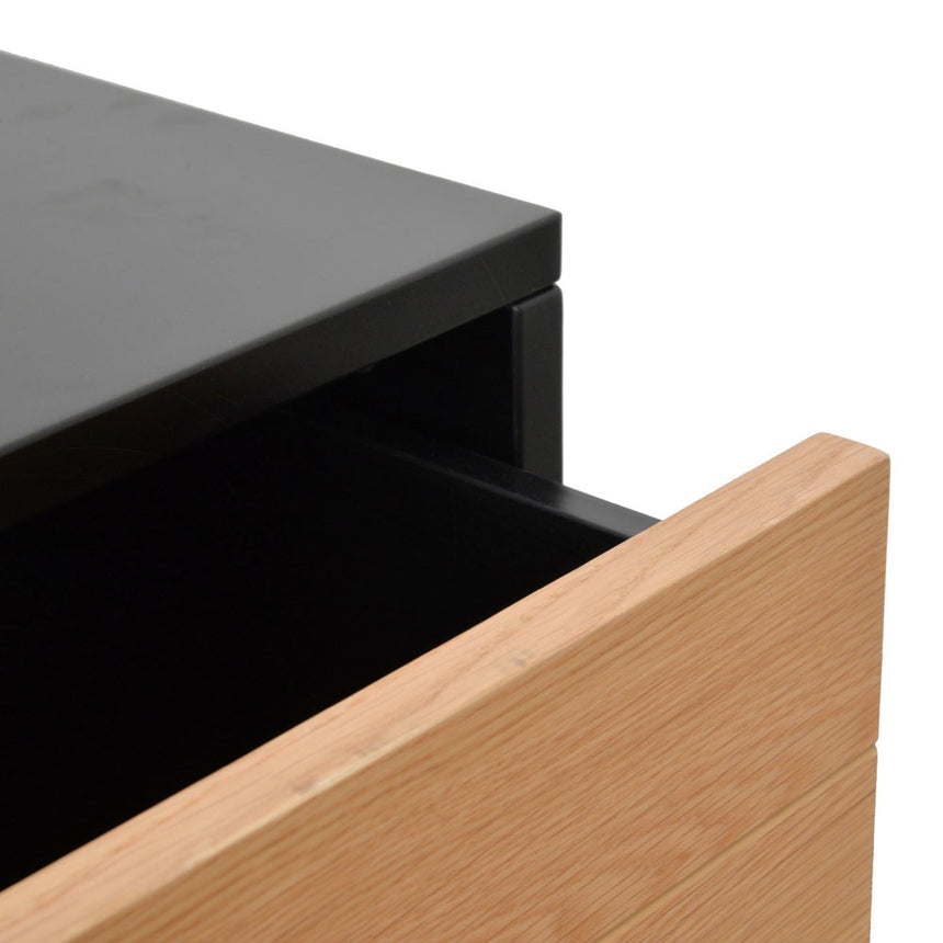 CST2149-CN Bedside Table - Natural Oak - Matt Black - Last one