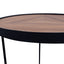 CCF385-L 60cm Round Coffee Table - Walnut Top - Black Frame