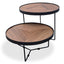 CCF385-L 60cm Round Coffee Table - Walnut Top - Black Frame