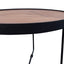 CCF385-L 60cm Round Coffee Table - Walnut Top - Black Frame