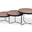 CCF385-L 60cm Round Coffee Table - Walnut Top - Black Frame