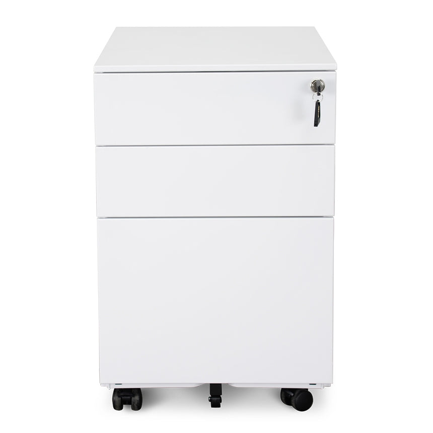 COF2170-SN 3 Drawers Mobile Pedestal - White