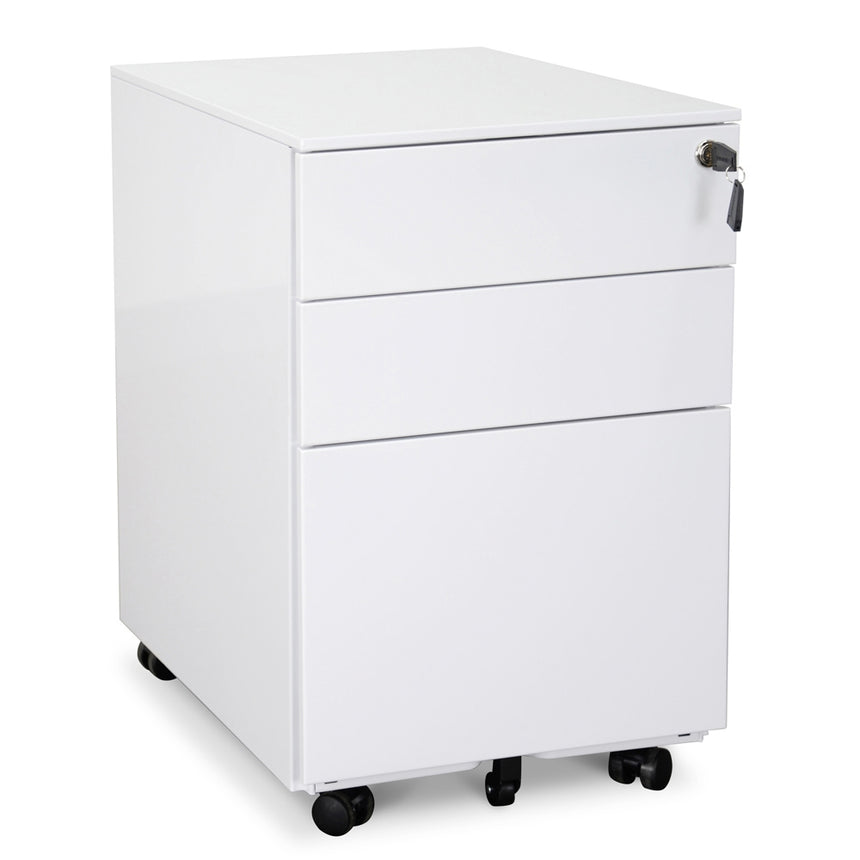 COF2170-SN 3 Drawers Mobile Pedestal - White