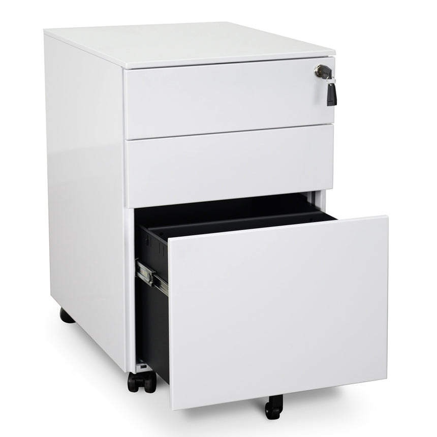 COF2170-SN 3 Drawers Mobile Pedestal - White