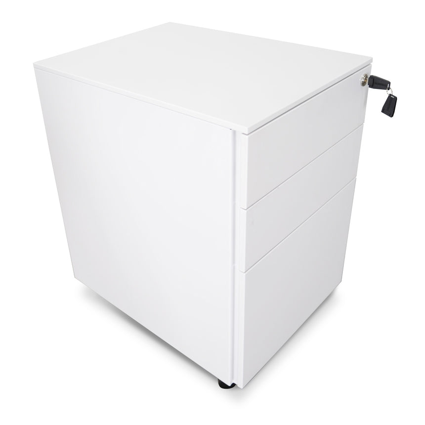 COF2170-SN 3 Drawers Mobile Pedestal - White