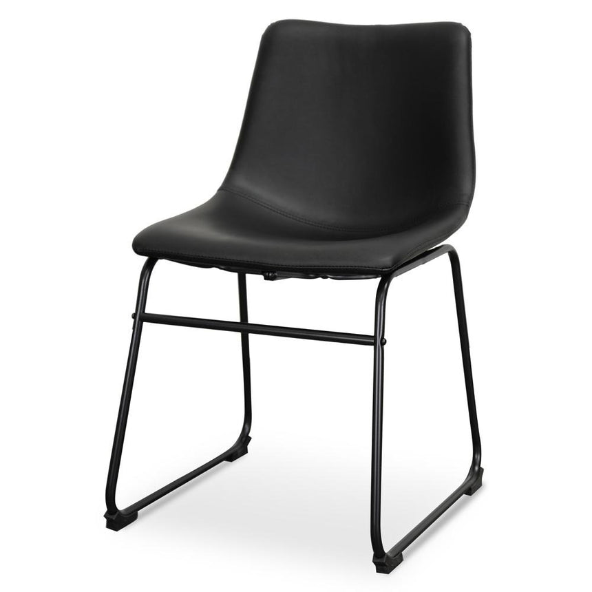 CDC2084-SE Industrial Dining Chair - Black PU (Set of 2)