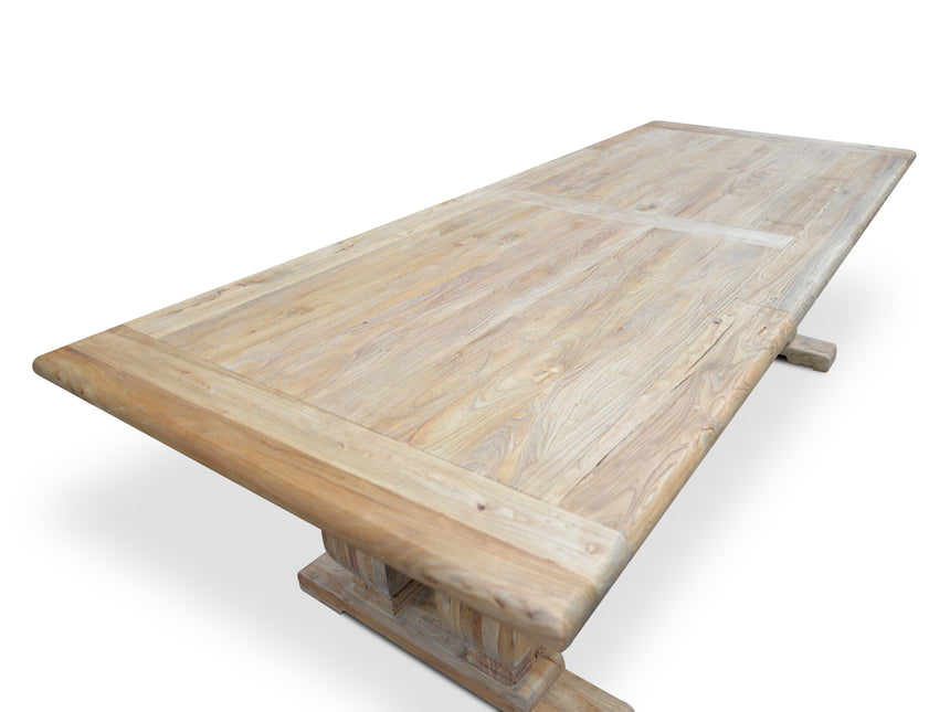 CDT561 Elm Wood Dining Table 3m - Rustic Natural