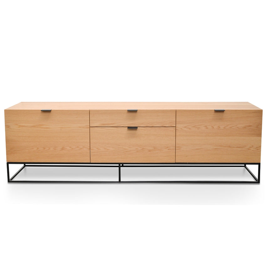 CTV2631-BB 2.1m Entertainment TV Unit - Lowline - Full Natural - Timber Legs