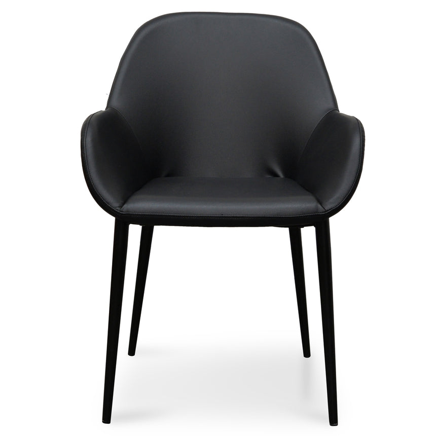 CDC2226-SD Dining chair - Black PU -  Black Legs