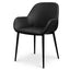 CDC2226-SD Dining chair - Black PU -  Black Legs