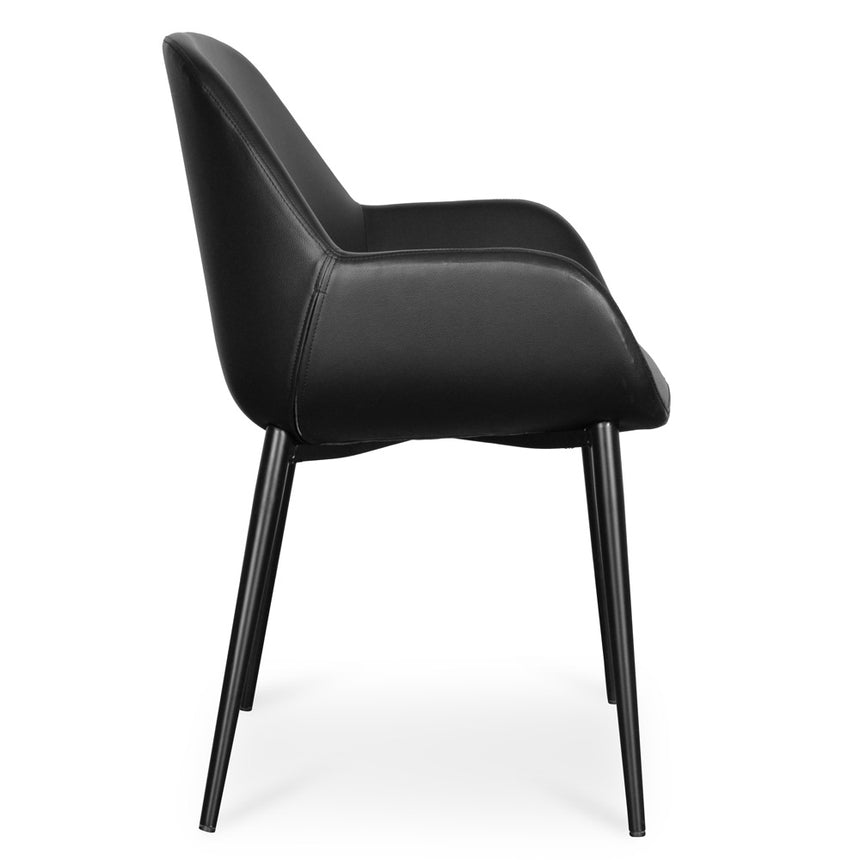 CDC2226-SD Dining chair - Black PU -  Black Legs