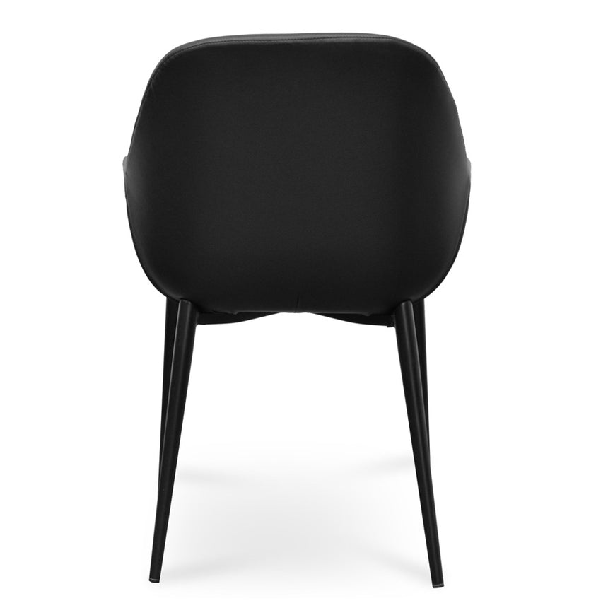 CDC2226-SD Dining chair - Black PU -  Black Legs