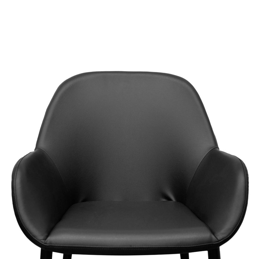 CDC2226-SD Dining chair - Black PU -  Black Legs