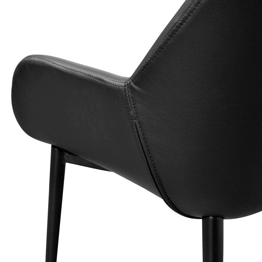 CDC2226-SD Dining chair - Black PU -  Black Legs