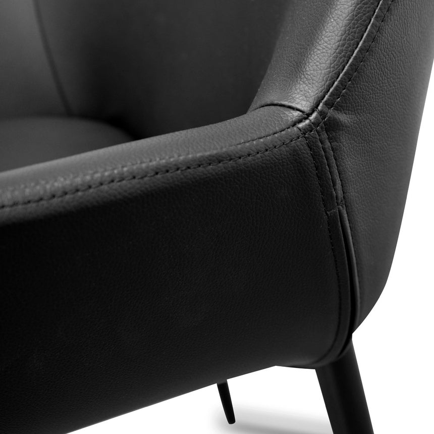 CDC2226-SD Dining chair - Black PU -  Black Legs