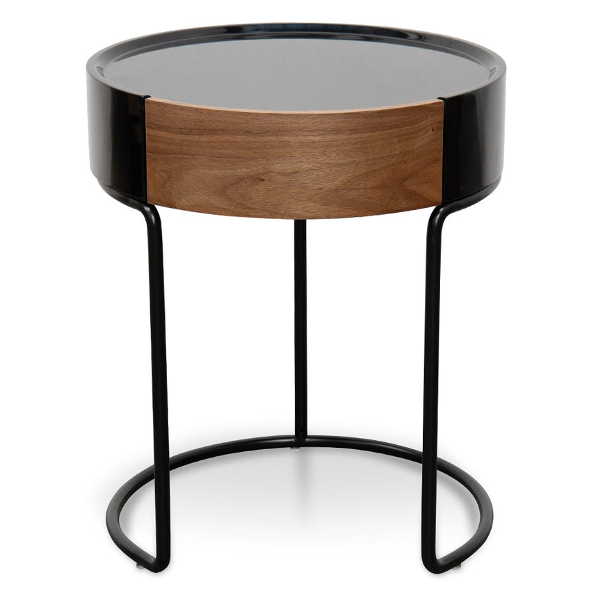CST2201-IG Round Side Table - Walnut - Black