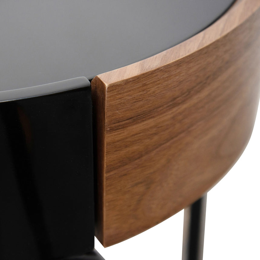CST2201-IG Round Side Table - Walnut - Black