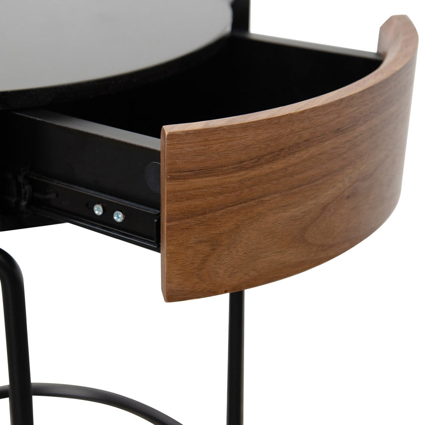 CST2201-IG Round Side Table - Walnut - Black