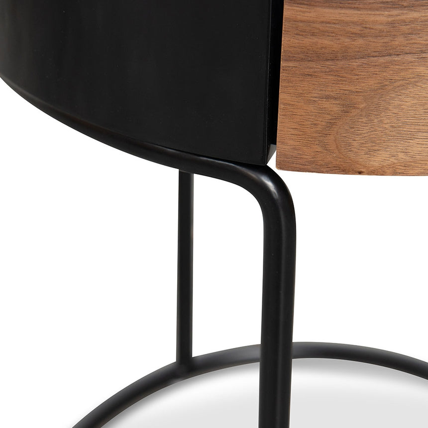 CST2201-IG Round Side Table - Walnut - Black