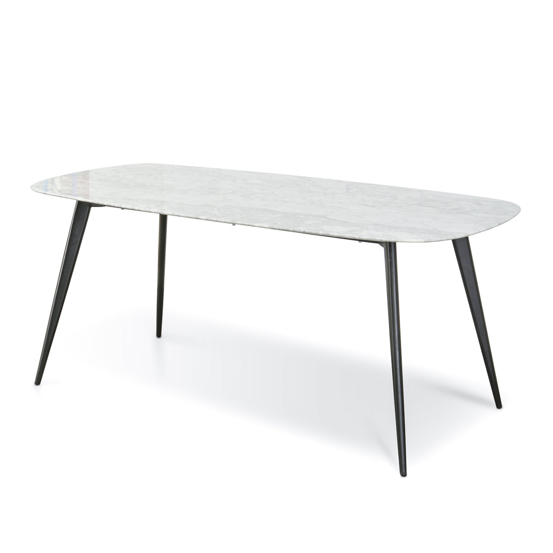 CDT1275DW White 1.8m Marble Dining Table Calibre Furniture