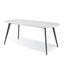 Ex Display - CDT1275-DW White 1.8m Marble Dining Table - Black Legs
