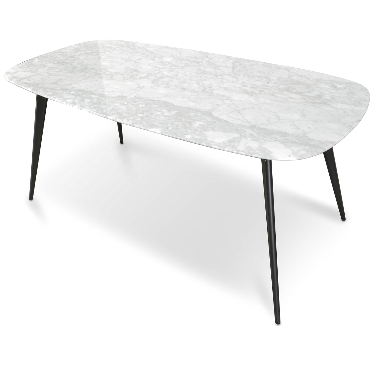 CDT1275DW White 1.8m Marble Dining Table Calibre Furniture