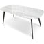 Ex Display - CDT1275-DW White 1.8m Marble Dining Table - Black Legs
