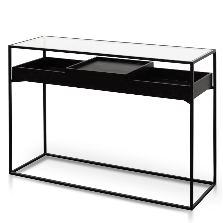 CDT2424-BS Glass Console Table - Brushed Gold Base