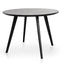 CDT2305-SD 100cm Round Dining Table - Black Veneer Top - Black Legs
