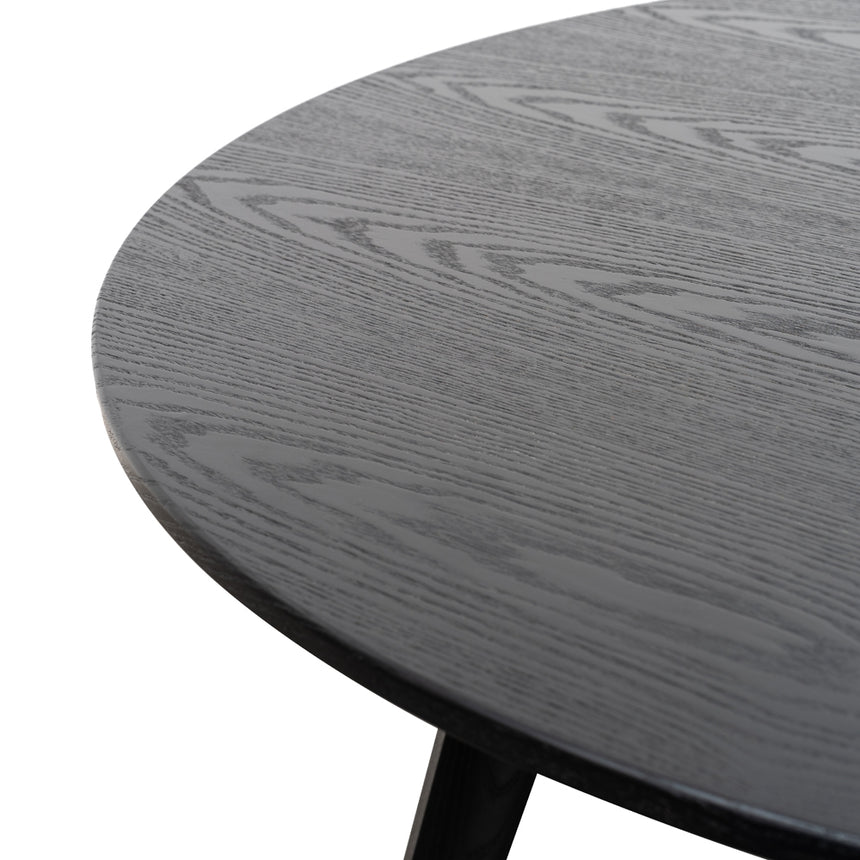 CDT2305-SD 100cm Round Dining Table - Black Veneer Top - Black Legs