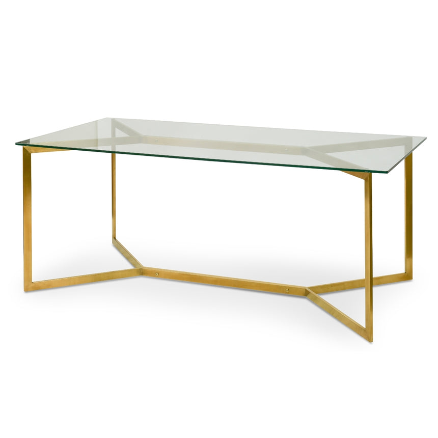 CBR6223-BS Glass Bar Cart - Brushed Gold Base