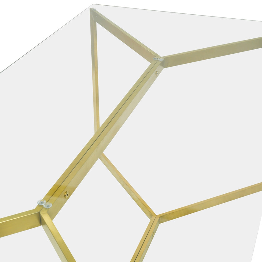 CDT2360-KS 1.9m Glass Dining Table -  Gold Base