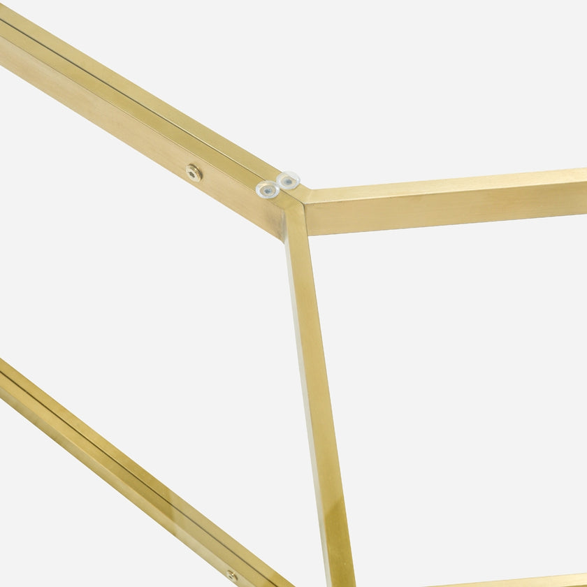 CDT2360-KS 1.9m Glass Dining Table -  Gold Base