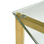 Ex Display - CDT2362-KS 1.2m Glass Console Table - Gold Base