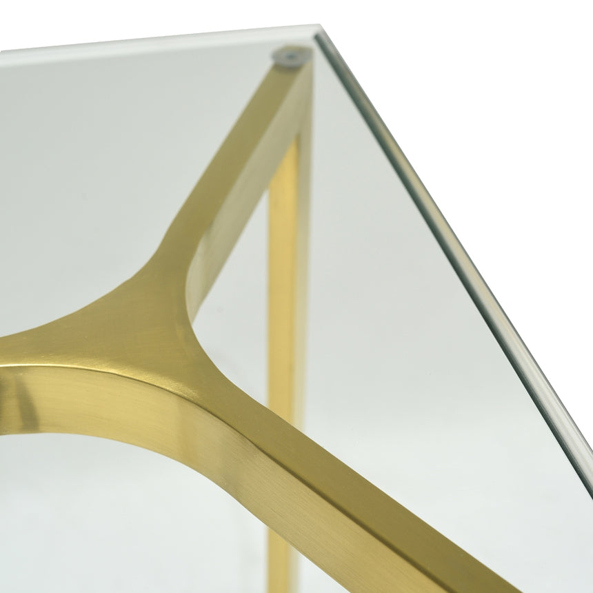 Ex Display - CDT2362-KS 1.2m Glass Console Table - Gold Base
