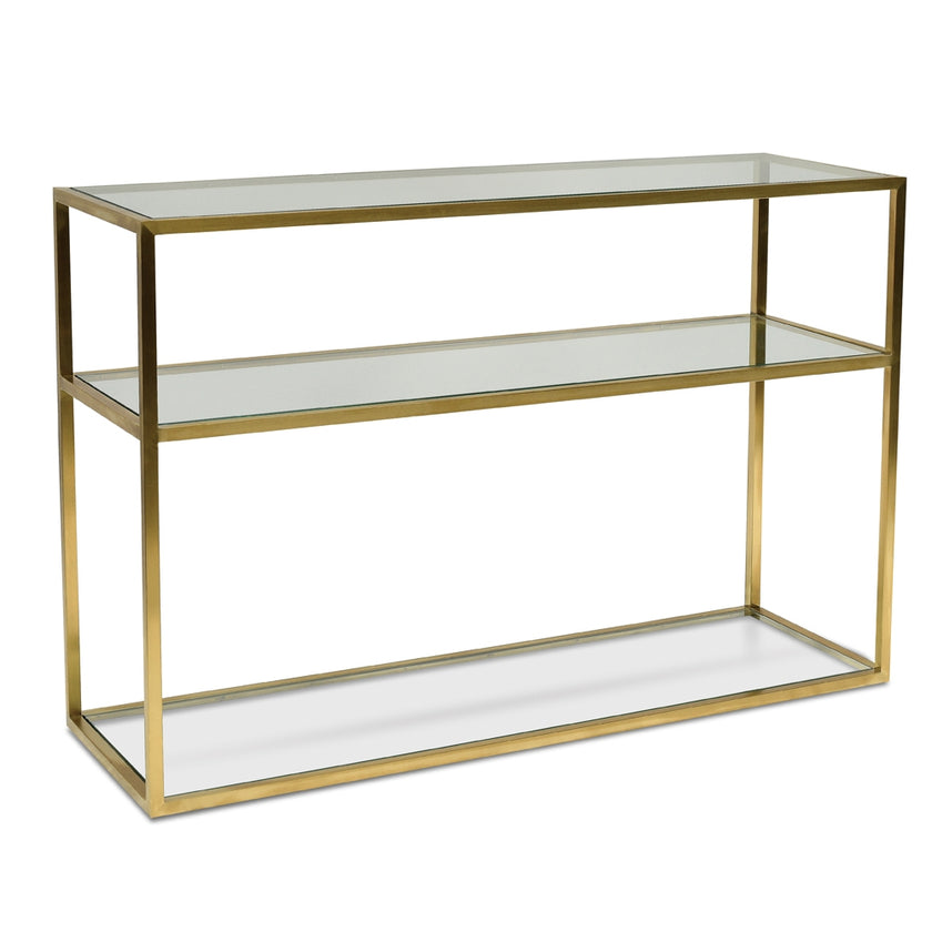 Ex Display - CDT2363-KS 1.2m Glass Console Table - Gold Base