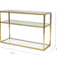 Ex Display - CDT2363-KS 1.2m Glass Console Table - Gold Base