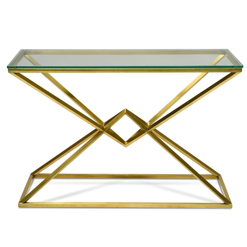 CDT2364-KS 1.2m Glass Console Table - Gold Base