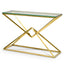 CDT2364-KS 1.2m Glass Console Table - Gold Base