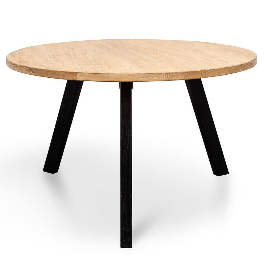 CDT2407 Reclaimed 1.25m Round Dining Table - Black Legs