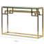 CDT2423-BS 1.15m Console Glass Table - Brushed Gold Base