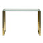 CDT2424-BS Glass Console Table - Brushed Gold Base