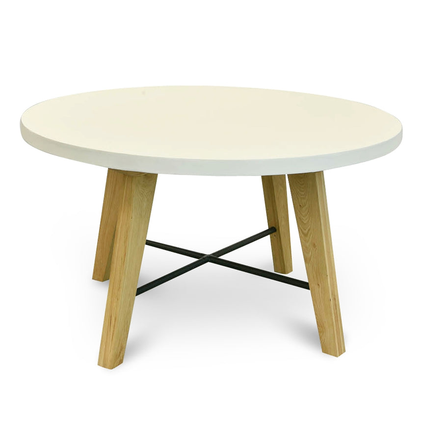 Ex Display - CDT2440-CO 1.4m Round Dining Table - White - Natural