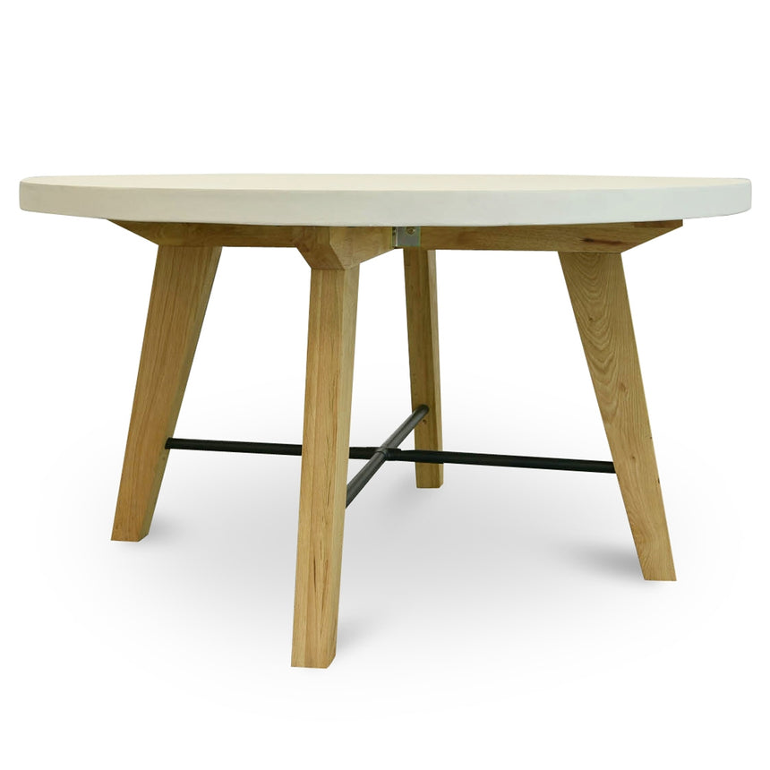 Ex Display - CDT2440-CO 1.4m Round Dining Table - White - Natural